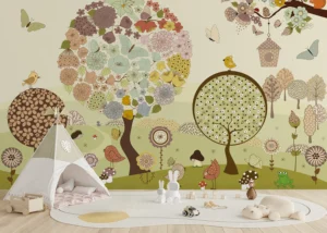 Wall Mural Flower Tree, Premium Non-woven Wallpaper, 375 x 270 cm, FTD5P 352397