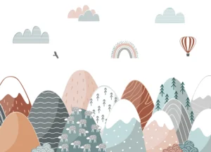 Wall Mural Pastel Mountain Journey | Premium Non-Woven Wallpaper | 375 x 270 cm | FTD5P352399 - Image 2