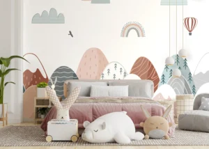 Wall Mural Pastel Mountain Journey | Premium Non-Woven Wallpaper | 375 x 270 cm | FTD5P352399 - Image 3