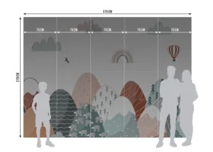 Dětská fototapeta Pastelová Cesta Horami | Vliesová fototapeta na zed' | 375 x 270 cm | FTD5P 352399 - Obrázek 7