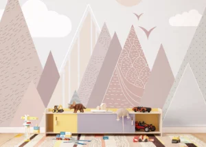 Wall Mural Mountains & Clouds, Premium Non-woven Wallpaper, 375 x 270 cm, FTD5P 352401