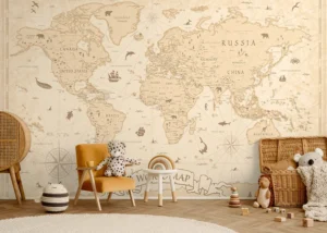 Wall Mural Antique Atlas, Premium Non-woven Wallpaper, 375 x 270 cm, FTD5P 352433