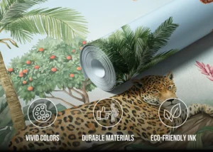 Wall Mural Blue Skyes Jungle, Premium Non-woven Wallpaper, 375 x 270 cm, FTD5P 352475 - Image 3