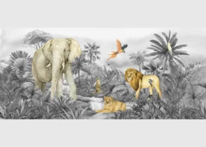 Wall Mural Jungle B/W, 170 x 75 cm, FTDNH 5507 - Obrázek 2