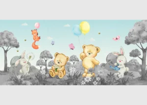 Wall Mural Cute Bears B/W, 170 x 75 cm, FTDNH 5511 - Obrázek 2
