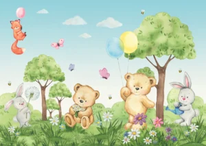 Wall Mural Cute Bears, 155 x 110 cm, FTDNM 5291 - Obrázek 2