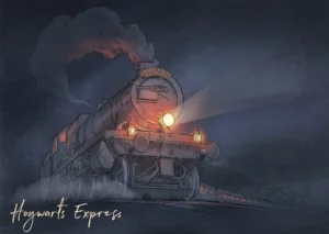 Dětská vliesová fototapeta na zed' Harry Potter Spěšný Vlak do Bradavic | 155 x 110 cm | FTDNM 7909 - Obrázek 2