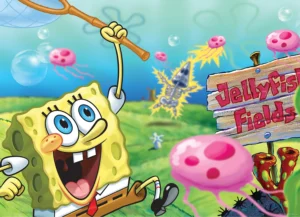 Wall Mural Spongebob Catching Jellyfish | 252 x 182 cm | FTDXL 2053 - Image 2