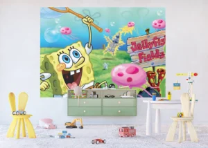 Wall Mural Spongebob Catching Jellyfish | 252 x 182 cm | FTDXL 2053 - Image 3
