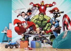 Wall Mural Marvel Avengers in the Battle, Premium Non-woven Wallpaper, 360 x 270 cm, FTDNXXL 5082