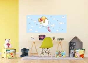Wall Mural Disney Winnie the Pooh on a Balloon, 202 x 90 cm, FTDNH 5381