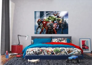 Fototapeta na zed' Marvel Avengers ve městě | 155 x 110 cm | FTDNM 5277
