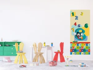 Fototapeta na zed' Disney Mickey Mouse a čísla | 90 x 202 cm | FTDNV 5413