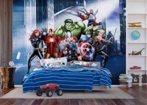 Wall Mural Marvel Avengers in the City, Premium Non-woven Wallpaper, 360 x 270 cm, FTDNXXL 5079