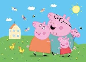 Dětská fototapeta na zed' Prasátko Peppa s Rodinou | 252 x 182 cm | FTDXL 1963 - Obrázek 2