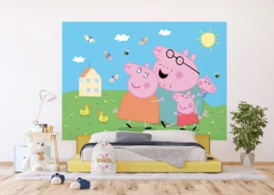Dětská fototapeta na zed' Prasátko Peppa s Rodinou | 252 x 182 cm | FTDXL 1963