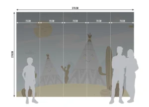 Dětská fototapeta Veselá Týpí | Vliesová fototapeta na zed' | 375 x 270 cm | FTNS 1268 - Obrázek 4