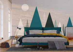 Dětská fototapeta Špičaté Hory a Měsíc | Vliesová fototapeta na zed' | 375 x 270 cm | FTNS 1270