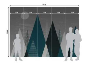 Dětská fototapeta Špičaté Hory a Měsíc | Vliesová fototapeta na zed' | 375 x 270 cm | FTNS 1270 - Obrázek 5