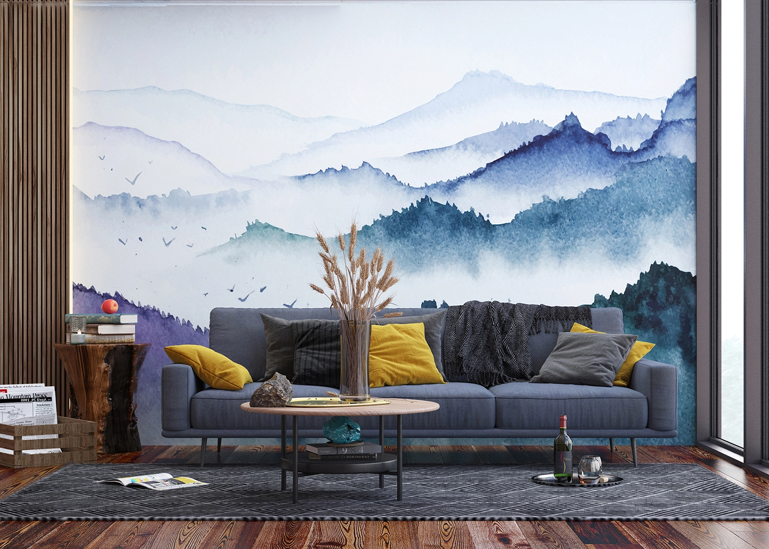 FTNS_1278_INTERIOR-1.webp Wall Mural Watercolor Forest, 375 x 270 cm, FTNS 1278