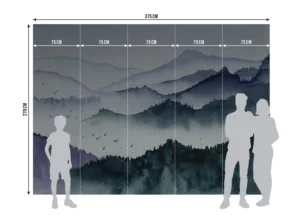 Wall Mural Watercolor Forest, Premium Non-woven Wallpaper, 375 x 270 cm, FTNS 1278 - Image 7