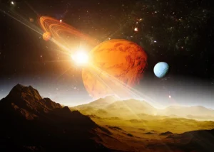 Fototapeta Zářivý Saturn | Vliesová fototapeta na zed' | 375 x 270 cm | FTNS 1283 - Obrázek 2