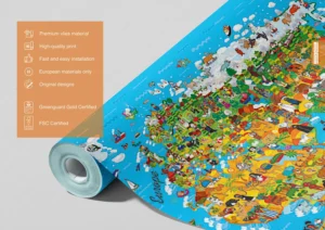 Dětská fototapeta Dětská Mapa Světa | Výroba | 375 x 270 cm | FTNS 2441 - Obrázek 4