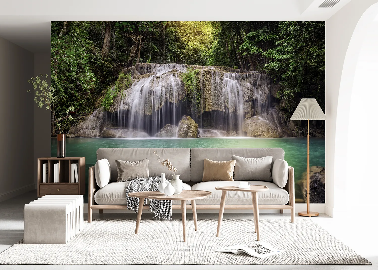 FTNS_2451_INTERIOR_4 Wall Mural Waterfall in Paradise, Premium Non-woven Wallpaper, 360 x 270 cm, FTNS 2451 - Image 1