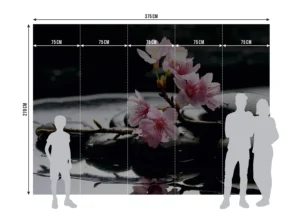 Fototapeta Květy Sakury na Lávových Kamenech | Vliesová fototapeta na zed' | 360 x 270 cm | FTNS 2460 - Obrázek 4