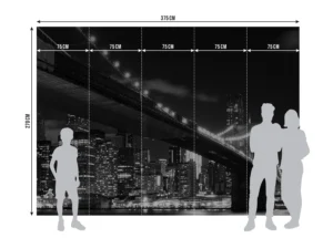 Fototapeta Brooklynský Most v Noci | Vliesová fototapeta na zed' | 360 x 270 cm | FTNS 2469 - Obrázek 5