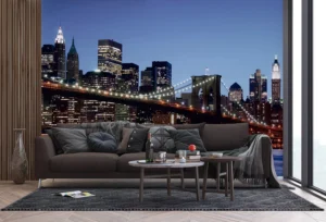 Fototapeta Brooklynský Most Při Západu Slunce | Vliesová fototapeta na zed' | 360 x 270 cm | FTNS 2472