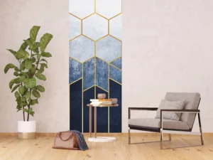 Wall Mural Blue Hexagons, 90 x 270 cm, FTNVL 3725 - Obrázek 5