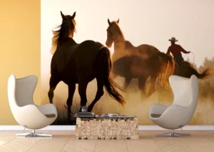 Wall Mural Wild Horses, Premium Non-woven Wallpaper, 360 x 270 cm, FTNXXL 0390