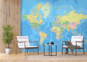 Wall Mural World Map, 375 x 270 cm, FTNXXL 2495 - Image 4