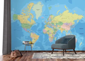 Fototapeta Politická Mapa Světa | Vliesová fototapeta na zed' | 375 x 270 cm | FTNXXL 2495 - Obrázek 3