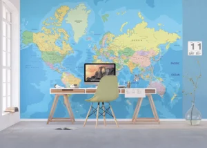 Fototapeta Politická Mapa Světa | Vliesová fototapeta na zed' | 375 x 270 cm | FTNXXL 2495