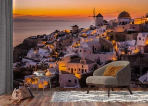 Fototapeta Výhled na Santorini | Vliesová fototapeta na zed' | 375 x 270 cm | FTNXXL 3018