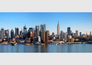 Vliesová fototapeta na zed' Zátoka s Mrakodrapy | 202 x 90 cm | FTNH 2728 - Obrázek 2