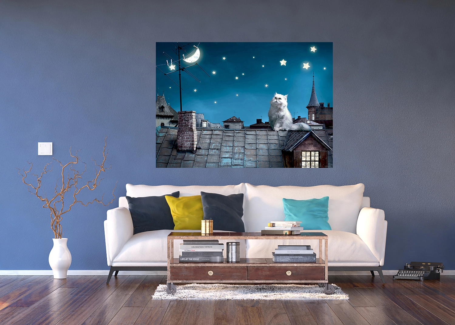 FTN_M_2606_INTERIOR-1-1.webp Vliesová fototapeta na zed' Kocour na Střeše | 155 x 110 cm | FTNM 2606 - Obrázek 1