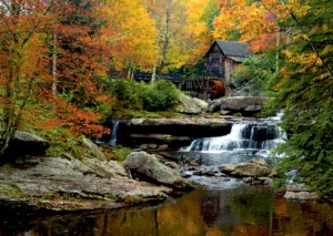 Vliesová fototapeta na zed' Vodní Mlýn v Lese | 155 x 110 cm | FTNM 2685 - Obrázek 2