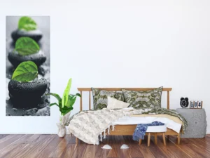 Vliesová fototapeta na zed' Kameny s Lístkem | 202 x 90 cm | FTNV 2803