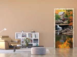 Vliesová fototapeta na zed' Podzimní Vodní Mlýn | 202 x 90 cm | FTNV 2872