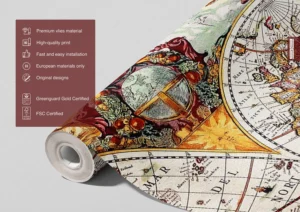 Wall Mural Old Map, 375 x 270 cm, FTNXXL 0351 - Obrázek 6