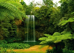 Wall Mural Waterfall in Prairie, Premium Non-woven Wallpaper, 375 x 270 cm, FTNXXL 0386 - Image 2