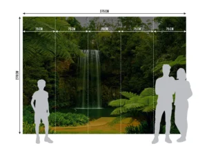 Fototapeta Vodopád v Lese | Vliesová fototapeta na zed' | 375 x 270 cm | FTNXXL 0386 - Obrázek 5