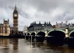 Fototapeta Ponurý Výhled na Big Ben | Vliesová fototapeta na zed' | 360 x 270 cm | FTNXXL 0423 - Obrázek 2