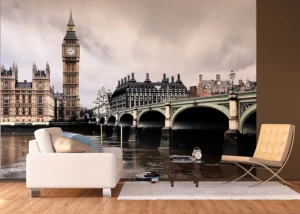 Fototapeta Ponurý Výhled na Big Ben | Vliesová fototapeta na zed' | 360 x 270 cm | FTNXXL 0423