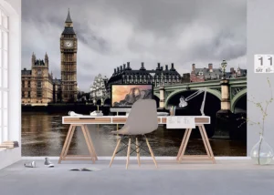 Fototapeta Ponurý Výhled na Big Ben | Vliesová fototapeta na zed' | 360 x 270 cm | FTNXXL 0423 - Obrázek 3