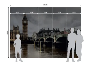 Fototapeta Ponurý Výhled na Big Ben | Vliesová fototapeta na zed' | 360 x 270 cm | FTNXXL 0423 - Obrázek 5