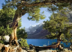 Fototapeta Horské Jezero | Vliesová fototapeta na zed' | 375 x 270 cm | FTNXXL 1113 - Obrázek 2